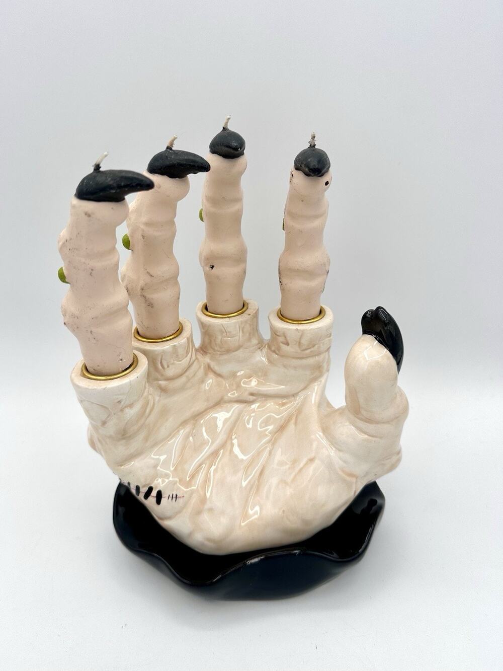 Ganz Halloween Ceramic Witch Hand Candle Holder w/ Finger Candles Monster Creepy